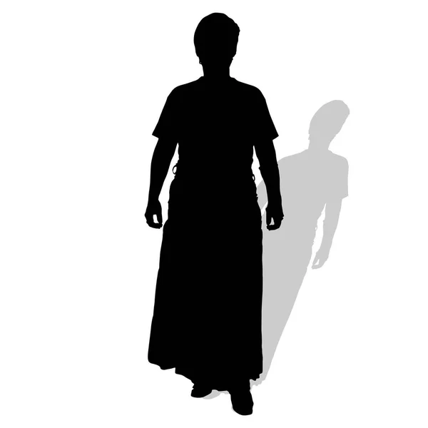 Silhouette Vectorielle Une Femme Sur Fond Blanc — Image vectorielle