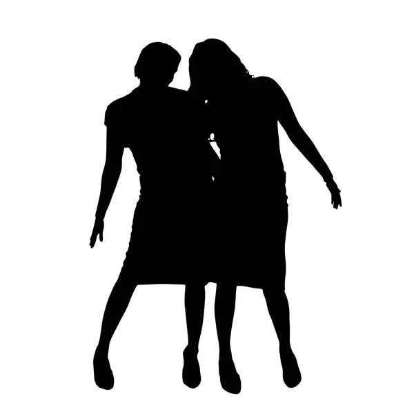Vektor Silhouette Von Frauen Auf Weißem Hintergrund — Stockvektor