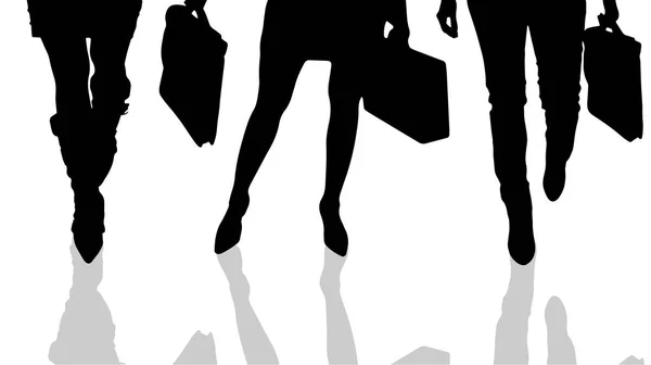 白い背景の上の女性の足のベクトル シルエット — ストックベクタ