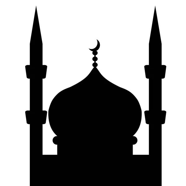 Sílhueta Vetorial Uma Mesquita Sobre Fundo Branco — Vetor de Stock