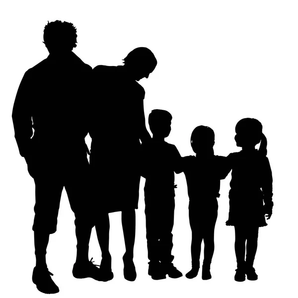 Vektor Familiensilhouette Auf Weißem Hintergrund — Stockvektor