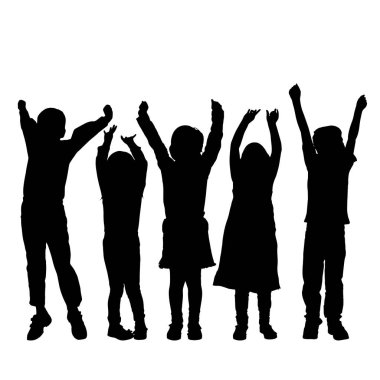 Beyaz bir arka plan üzerinde kardeşler siluet vektör.