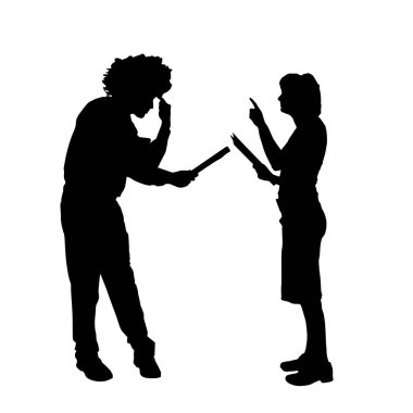 Tartışıyorlardı insanların siluet vektör.