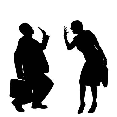 Tartışıyorlardı insanların siluet vektör.