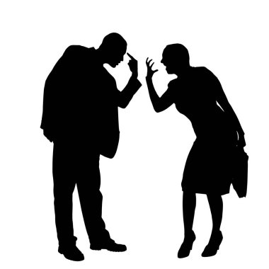 Tartışıyorlardı insanların siluet vektör.
