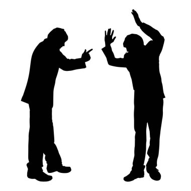 Tartışıyorlardı insanların siluet vektör.