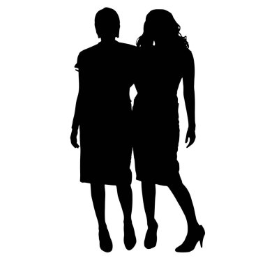 Vektör kadın silueti beyaz bir arka plan üzerinde.