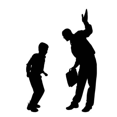 Tartışıyorlardı ailenin siluet vektör.