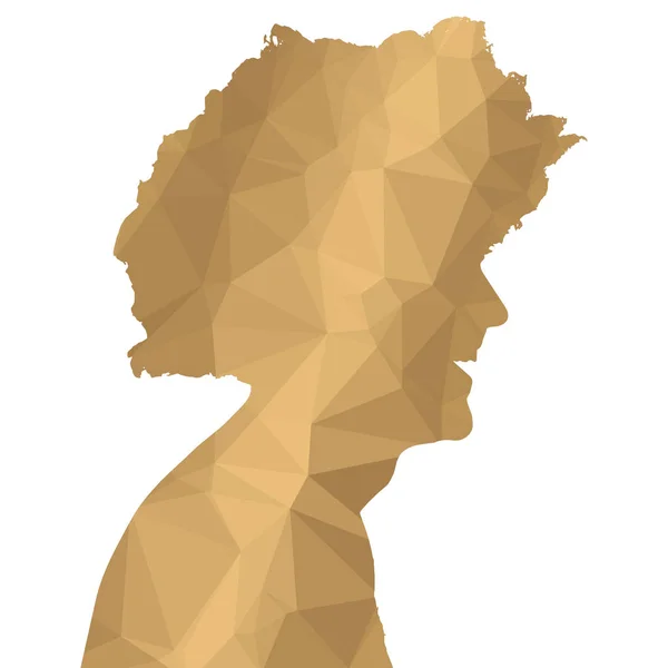 Low Poly Silhouette Mann Auf Weißem Hintergrund — Stockvektor