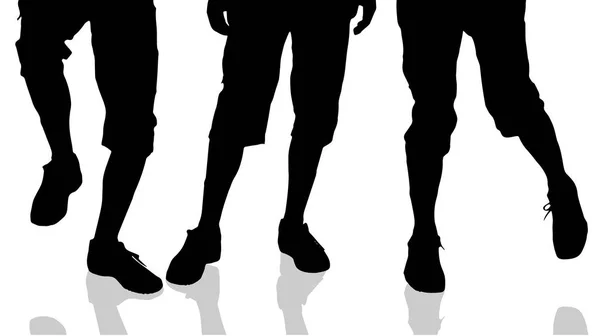 Silhouette Vectorielle Des Pieds Masculins Sur Fond Blanc — Image vectorielle