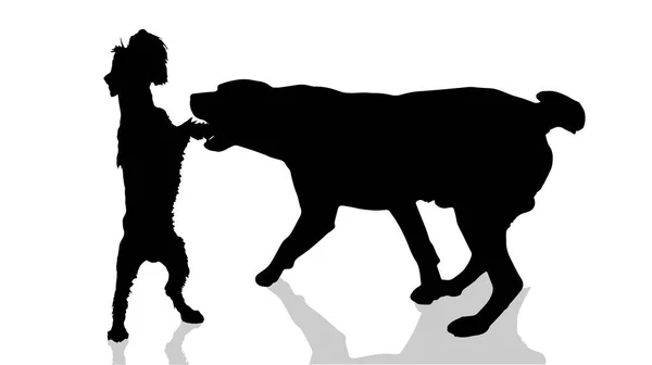 Vector Dogs Silhouette White Background — Stock Vector