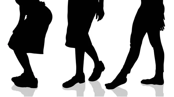 白い背景の上の女性の足のベクトル シルエット — ストックベクタ
