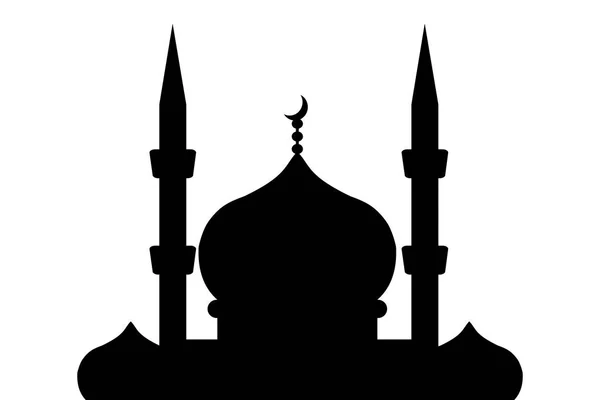 Sílhueta Vetorial Uma Mesquita Sobre Fundo Branco — Vetor de Stock