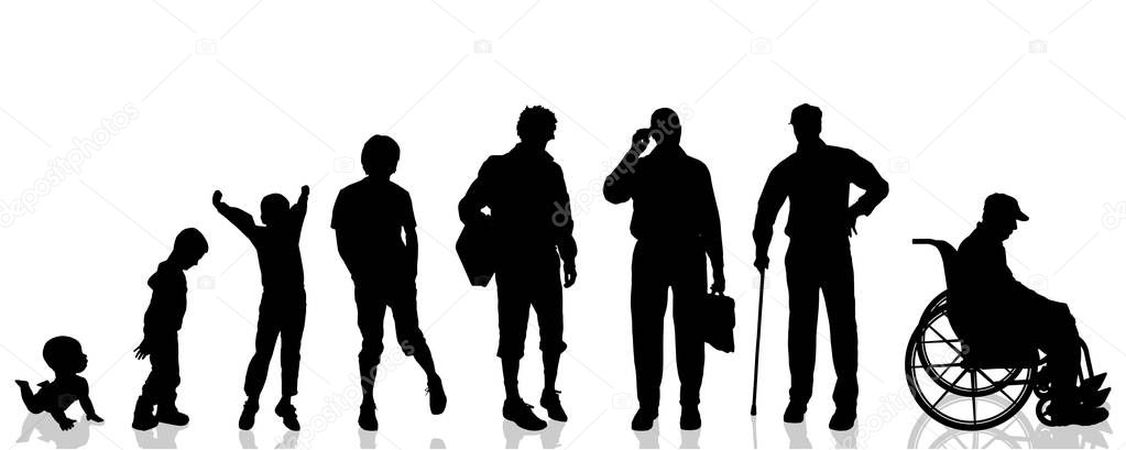 Vector silhouette generation on a white background.