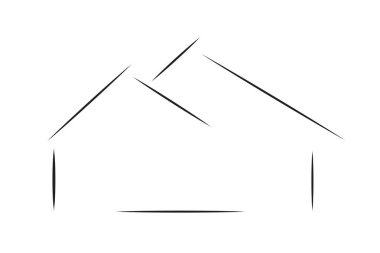 Vektör logo ev beyaz bir arka plan üzerinde.