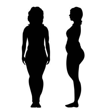 Beyaz arka plan üzerinde kadın silüeti vektör.