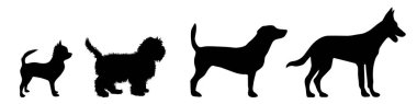 Sevimli küçük köpekler, beyaz arka plan vektör çizim.