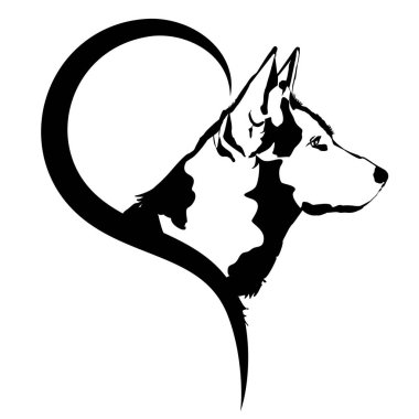 Beyaz bir arka plan üzerinde köpek logo vektör çizim.