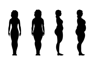 Beyaz arka plan üzerinde kadın silüeti vektör.