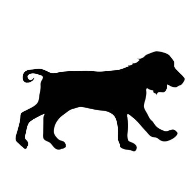 Beyaz bir arka plan üzerinde köpek logo vektör çizim.