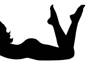 Beyaz arka plan üzerinde kadın silüeti vektör.