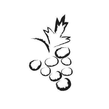 Beyaz arka plan üzerinde üzüm siluet vektör.