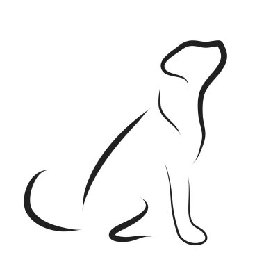 Beyaz bir arka plan üzerinde köpek logo vektör çizim.
