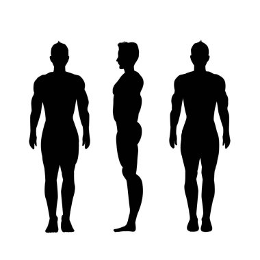 Adam beyaz zemin üzerine siluet vektör.