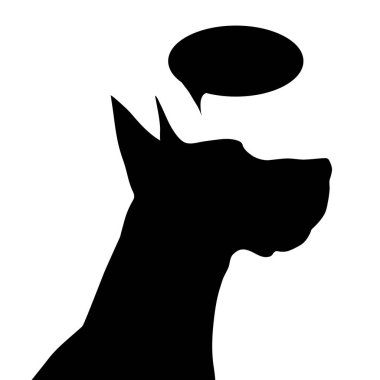 Beyaz bir arka plan üzerinde konuşma balonu köpekle vektör çizim.
