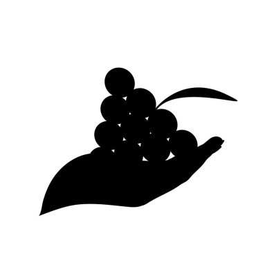 Beyaz arka plan üzerinde üzüm siluet vektör.