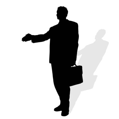 Beyaz arka plan üzerinde işadamı siluet vektör.