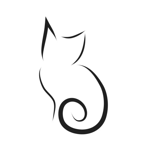 Beyaz Bir Arka Plan Üzerinde Vektör Kedi Logo — Stok Vektör