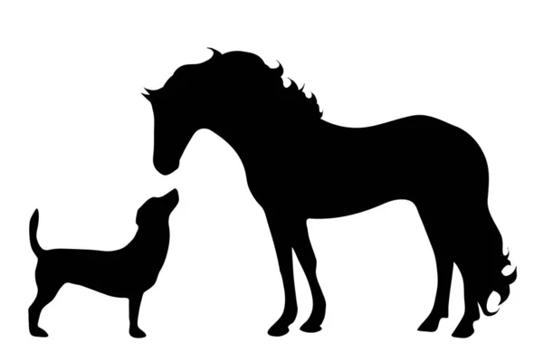 Silhouette Vectorielle Animal Ferme Sur Fond Blanc — Image vectorielle