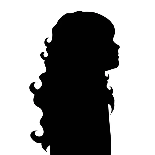 Vector Silhouette Little Girl White Background — Stock Vector