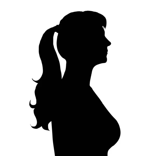 Vector Silhouet Van Vrouw Witte Achtergrond — Stockvector