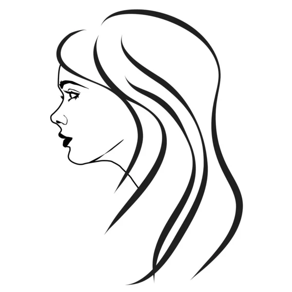 Vector Illustration Woman Face White Background — Stock Vector