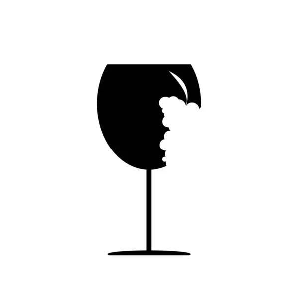 Vektorsilhouette Eines Weinglases Auf Weißem Hintergrund — Stockvektor