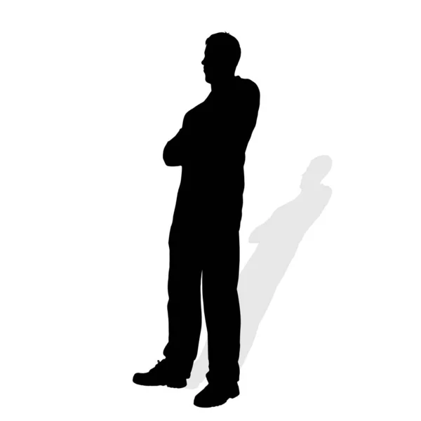 Vector Silhouette Businessman White Background — Stock Vector