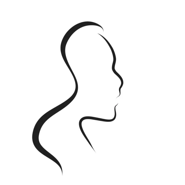 Logotipo Vectorial Joven Hermosa Mujer Sobre Fondo Blanco — Vector de stock