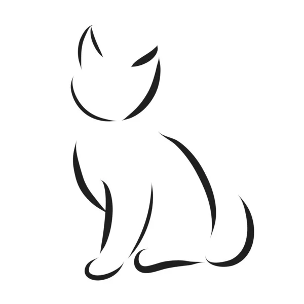 Vektorové Logo Cat Bílém Pozadí — Stockový vektor