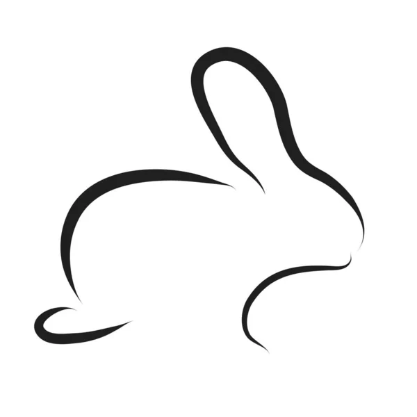 Vector Rabbit Logo White Background — Stock Vector