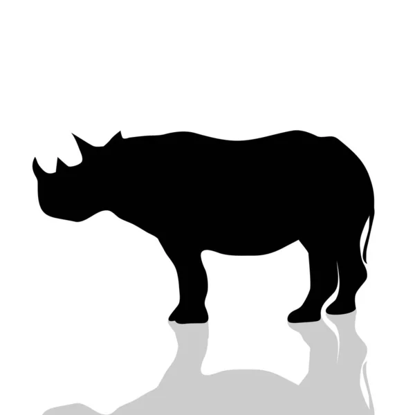 Vektorillustration Eines Nashorns Auf Weißem Hintergrund — Stockvektor