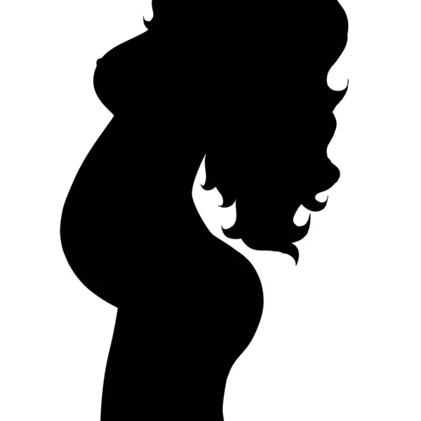 Silhouette Vectorielle Femme Sur Fond Blanc — Image vectorielle