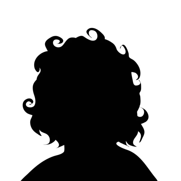 Vector Silhouette Child White Background — Stock Vector