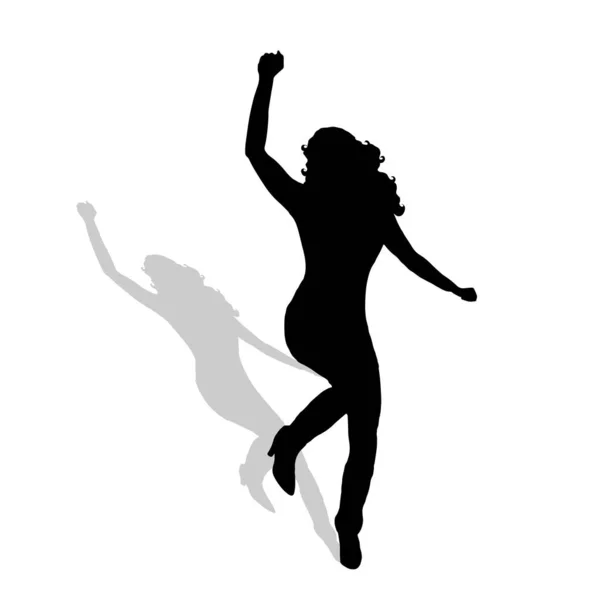 Silhouette Vectorielle Femme Sur Fond Blanc — Image vectorielle