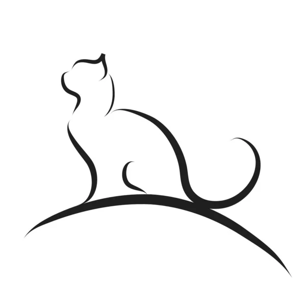 Logotipo Gato Vetorial Fundo Branco — Vetor de Stock