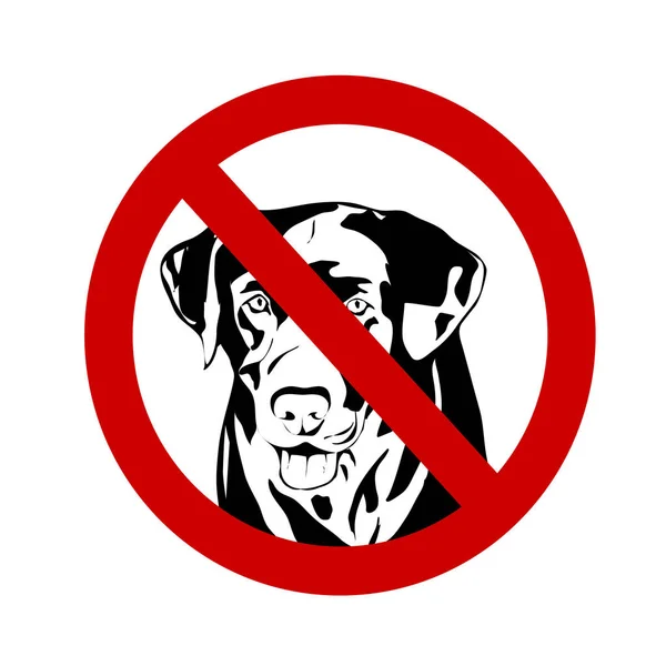 Ilustración Vectorial Del Perro Prohibición Sobre Fondo Blanco — Archivo Imágenes Vectoriales