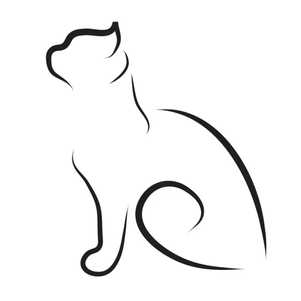 Logo Vectoriel Chat Sur Fond Blanc — Image vectorielle