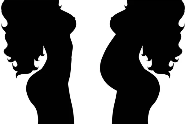 Silhouette Vectorielle Femme Sur Fond Blanc — Image vectorielle