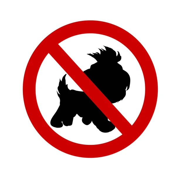 Vector Εικονογράφηση Του Σκύλου Απαγόρευση Λευκό Φόντο — Διανυσματικό Αρχείο